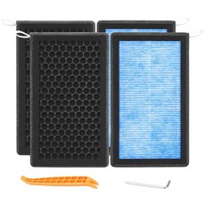 테슬라 모델 3 Y 2016-2025용 업그레이드된 캐빈 에어 필터 활성탄 포함 HEPA 3중 레이어 및 필터 불순물 효율적(4개), 테슬라 모델 3 Y 2016-2025용 업그레이드된 캐