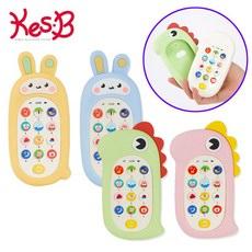 유아 멜로디 핸드폰 장난감 영어공부 말랑 실리콘 유아장난감 장난감전화기, 1개, 토끼