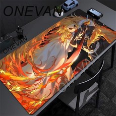귀멸의 칼날 무한성 게이밍 마우스 패드 데스크테리어 소품 탄지로 기유 애니 굿즈, 600x300x2mm, F-000008