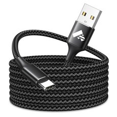 Aioneus USB C 케이블 3m (10피트) 긴 A-C 케이블 3A 고속 충전 안드로이드 5G 스마트폰 충전기 (Samsung Galaxy S26 S25 S24 S23, Black, Black, 1개