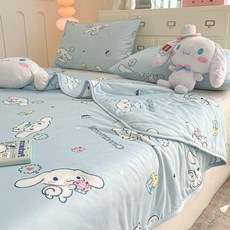 산리오 시나몬롤 귀여운 강아지 여름 쿨 냉감 이불 낮잠 아기 유아 신생아, 1개, 니트 면직물-디저트 시나몬 핫도그