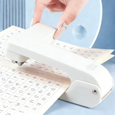 HUACHI 旋轉訂書機 360度旋轉 騎馬釘裝訂器 筆記本小冊子裝訂機, 1個, 送1000書釘, 雲絮灰