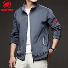 MAMMUT 마무트 매머드 중청년 벨벳 맨투맨 코트 남자 가을 겨울 헐렁헐렁 캐주얼 캐시미어 입깃 양면 벨벳 재킷 스웨이드