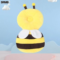 DFMEI 寶寶防摔枕頭部保護墊透氣嬰兒童學走路學步防摔護頭帽防撞頭神器, 1個, 絨布小號【黃色】無橫帶