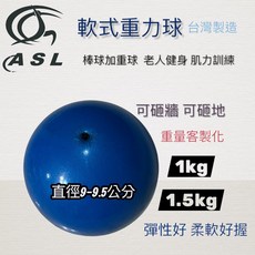 阿斯里 軟式重力球 棒球訓練球 老人訓練 加重球 重量訓練 9.5公分, 隨機出貨, 1個