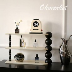 生活市集 復古風木質杯子收納架 桌面收納架 置物架 廚房收納 飾品收納 擺設配件 層架收納 宿舍收納, 1個, 奶白桌面雙層收納架