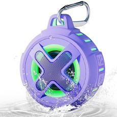 XLEADER X8(2세대) 업그레이드 블루투스 샤워 스피커 IP67 방수 인증 10W 프로 사운드 및 딥 베이스 24시간 재생 청소년 여성 남성용 스타킹 스터퍼 화, D-Purple