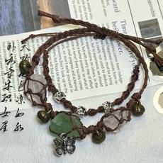 人氣闇格古風螢石編繩設計手鏈組合款純手工編織