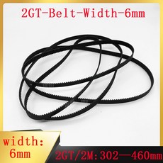 460MM 피치 고무 가능 3D 프린터 적용 너비 302 톱니 둘레 동기화 GT2 2MM 6MM 2GT 벨트, 1 개, 364MM, 1개