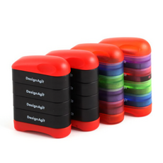 디자인아지트 네임스탬프 레이어 직사각 디자인 칭찬(영문)비비드, 1개, 초록