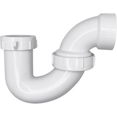 욕실 싱크대용 유니언이 있는 1-12인치 PVC DWV P-트랩 배수관 흰색