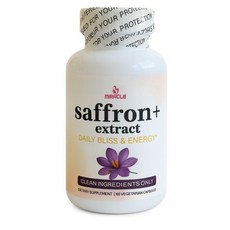 MIRACLE 사프란 추출물 보충제 - 아쉬와간다 로디올라 커큐민 및 비타민 C가 함유된 비건 캡슐 60개 - 허브 기분 집중력 및 에너지 지원 - GMO 프리, MIRACLE 사프란 추출물 보충제 - 아쉬와간다, 로