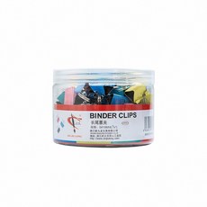 XIN JIU LONG長尾夾 多色混裝 51mm桶裝【12入】 辦公文件分類必備, 19mm桶裝【40入】, 1個