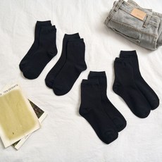 [모던하우스] 베이직 중목 양말 4족 세트 블랙 320021