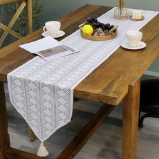 태슬 테이블 러너 200x35cm 디너 깔개 브런치 피크닉 홈카페 촬영