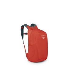 Osprey 초경량 접이식 스터프 팩 - 경량 휴대용 여행용 백팩 — 여행 및 일상 생활을 위한 추가 가방 수하물을 확장할 수 있는 18L 용량의 데이팩 마스 오렌지 363