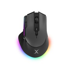 【Foxxray】黑炎SMW-Q100 全鍵靜音無線電競滑鼠 4800DPI 2.4G無線 九鍵可程式化, 黑, FXR-SMW-Q100