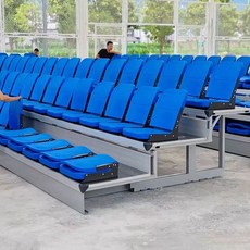 야구장 의자 관람석 짧은 등받이 관중석 플라스틱 경기장, E. 전동 전면 플립 접이식 스탠드