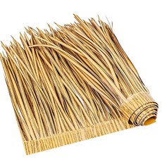 SEKKVY Tiki Hut 잔디 지붕 멕시코 스타일 야자수 초가 롤 티키 바용 인공 팔라파 초가 지붕 정원 우산 루아우 파티 장식용 오리 블라인드 잔디 (옐로우 40., 옐로우