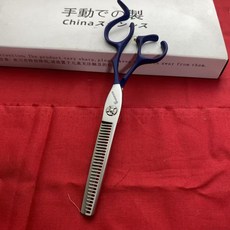 莎倫蒂思 藍魔牙剪 6寸 藍色手柄 圓形螺絲軸承 440c, 1個, 如圖所示