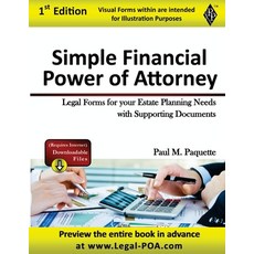 (영문도서) Simple Financial Power of Attorney: Fillable Legal Forms for your Estate Planni... Paperback, Paquette Publications, English, 9781948389068