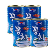 유동 꽁치 통조림 캔 조림 요리, 4개, 400g