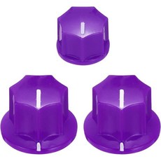 메카닉시티 기타 이펙트 페달 노브 세트 5/8인치 13/32인치 플라스틱 황동 인서트 일렉트릭 기타 노브 앰프 기타 베이스 볼륨 컨트롤 흰색, Purple