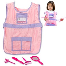 미래의 역할의상 조끼 유니폼+소품 세트, 미용사(18103), 1개