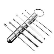 위생적인 귀청소 스텐 휴대용귀이개10개 10개 귀지클리너 간편, 1개