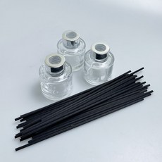 디퓨저 공병용기 3P + 섬유스틱 30P, 1개, 50ml, 섬유스틱(블랙)