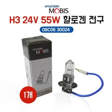 현대모비스전구 H 3 24V 55W 08C06 30024 낱개 기아 GM 쌍용 삼성, 1개