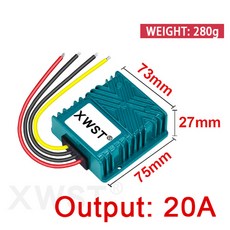 XWST DC-DC 컨버터 9-36V 12V 24V 입력 12V 13.8V 19V 24V 출력 5A 10A 20A 30A 승압강압 전압 조정기 스텝업다운 전원 공급 장치, [13] 20A Aluminum Blue L, [01] DC 9V-36V, [04] DC V
