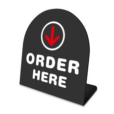 루리앤메리 폴더 데스크 안내판 55 ORDER HERE 표지판 주문제작 팻말, 블랙