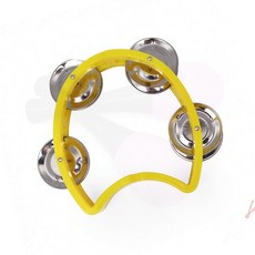 미니 탬버린 옐로우 노래방 응원 도구 유아 리듬 악기(1+1옵션 주문수량의 2배수량 배송), 1개, 상세페이지 참조