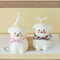 발그레 귀여운 강아지 캔들 동물 모양 촬영 소품 오브제 생일 선물 향초, 빨강, 라벤더
