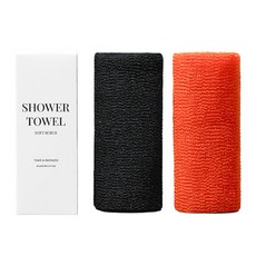 테이크어샤워 Shower Towel 소프트 스크럽 샤워타월, 1개, 4개입, 오렌지
