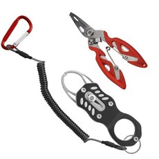 【199出貨】不鏽鋼迷你控魚器 新款多功能控魚鉗 便攜釣魚用品 取魚工具鉗 路亞鉗, 黑色控魚器+路亞鉗, 1個