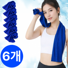 펠코스 스포츠 타올 쿨타올 운동 땀수건, 6개, 블루