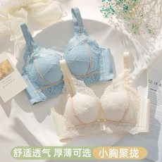 內衣女小胸聚攏薄款上託中厚調整型收副乳無鋼圈防下垂文胸胸罩