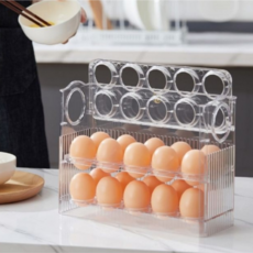 루리빙빙 자동 오픈 계란보관함 3단 투명 1개