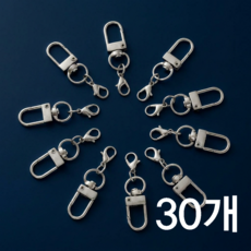 D링 D 고리 랍스터 연결 키링 부자재, 30개, 실버 30개, 실버