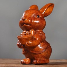 元寶兔 擺件 整木精雕, 如圖所示, 1個