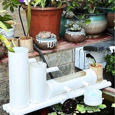 風水擺飾流水擺件過濾器 買一送二 台中出貨 水循環流水器 生態魚缸 魚缸裝飾, 雙水輪-送濾材+過濾棉+水管-60公分, 1個, 3W