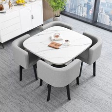 사무실용 미팅 가죽의자 오피스 4개 세트 연회색 회색원탁 테이블 원탁 의자 상담실, AF. 80CM-4