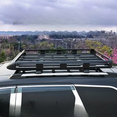 바스켓 2단 SUV suv 프레임 펀치리스 오프로드차 지붕 차량용, 1개, 4_은색 4기둥 1.4m+카드부품