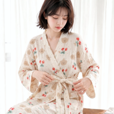 디어이브 가벼운 여성 샤워가운 홈웨어 로브 목욕가운, 큐티체리