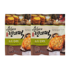 피코크 풍성한 재료 풍성한 식감 순희네 녹두 빈대 떡 400g 냉동, 2개