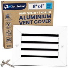 25.4 x 20.3cm(10 x 8인치) 덕트 홀 [29.5 x 24.4cm(11.6 x 9.6인치) 페이스] 알루미늄 리턴 그릴 - 녹 방지 고정 블레이드 천장/벽용