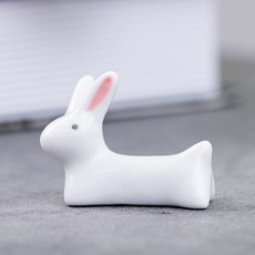 兔子筷架 陶瓷造型小物 筆托, 1個, 3號趴姿兔(黑眼)