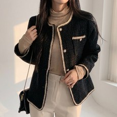 빅사이즈 여성 누빔 트위드 자켓 J146-5 투델르